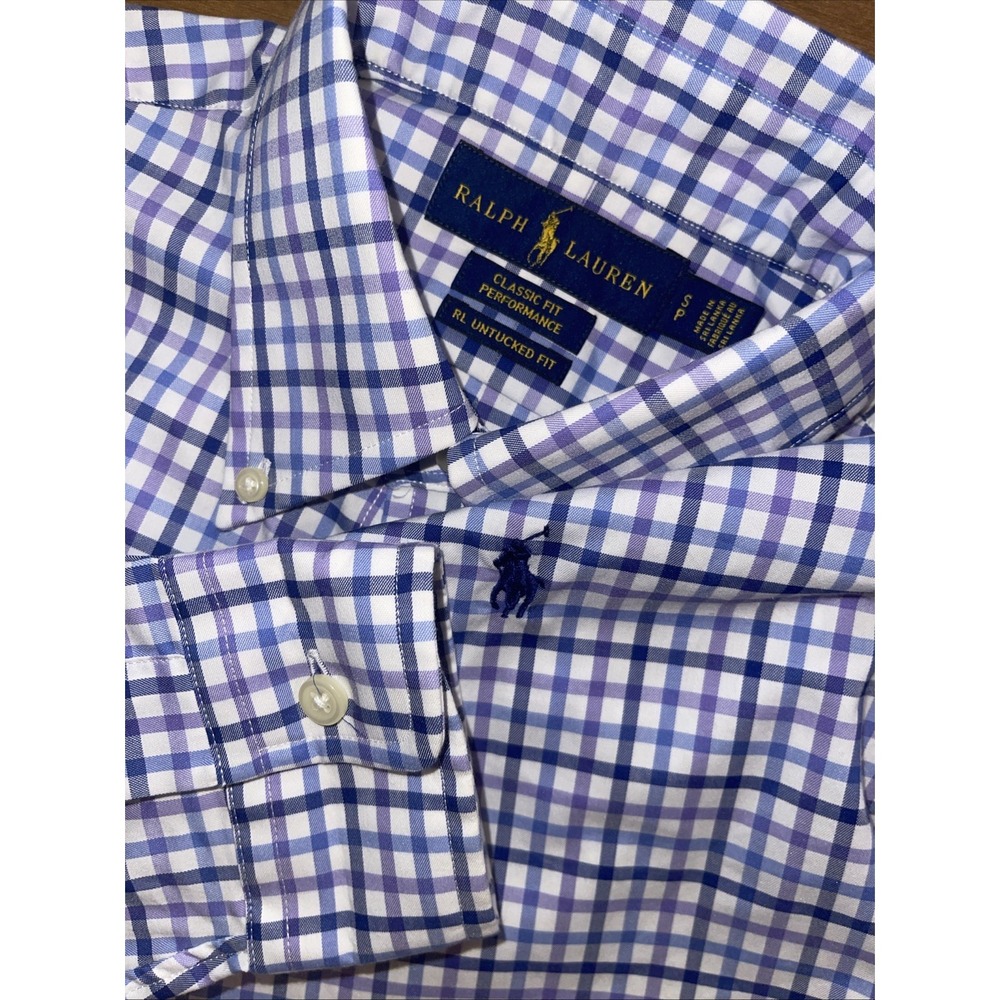 Ralph Lauren Classic Fit Performance RL Untucked Fit Shirt Women PS Gingham Chec